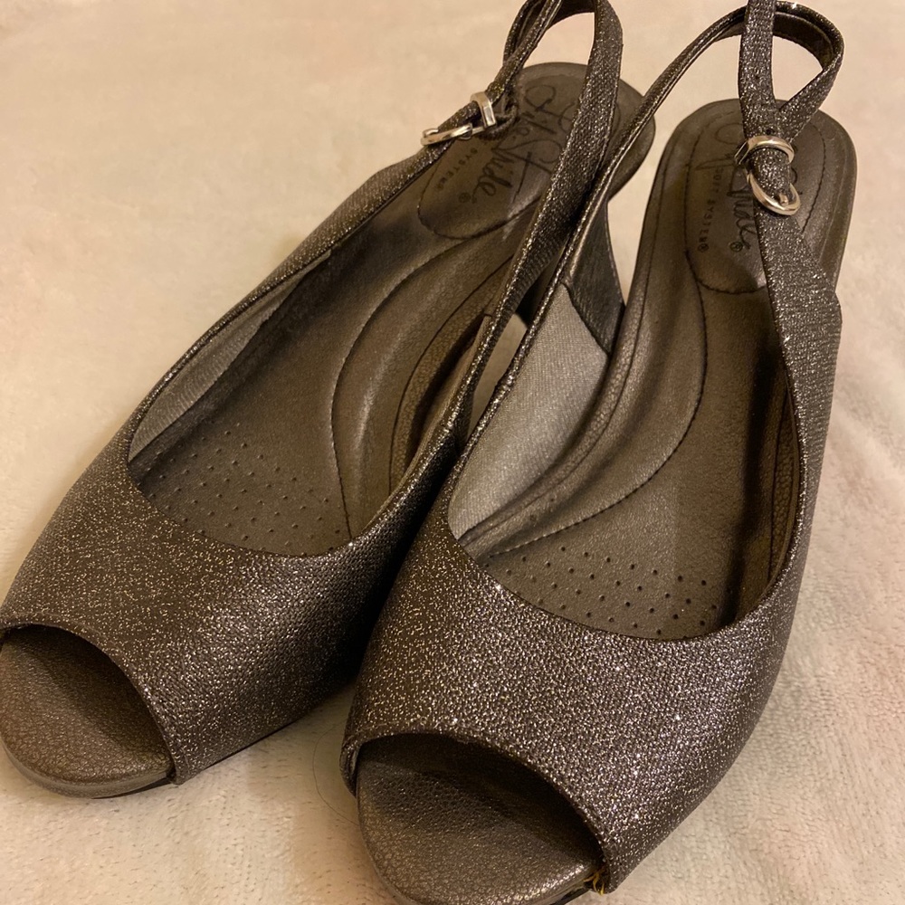 3 inch silver heels